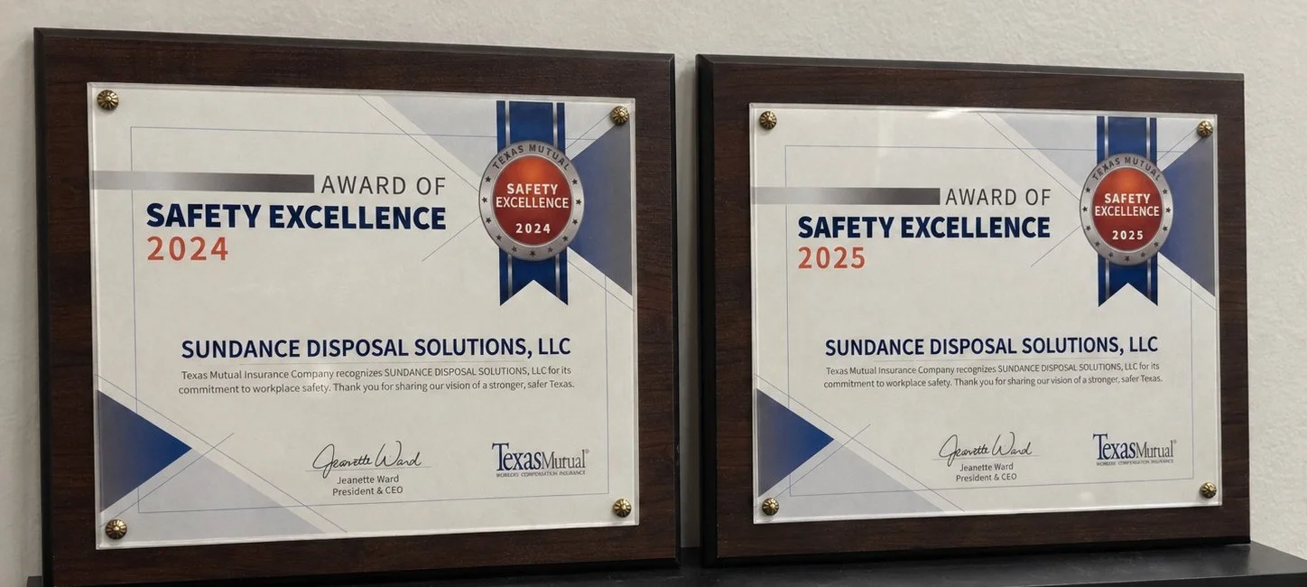 Sundance Disposal Texas Mutual Safety Excellence Awards, 2024 and 2025